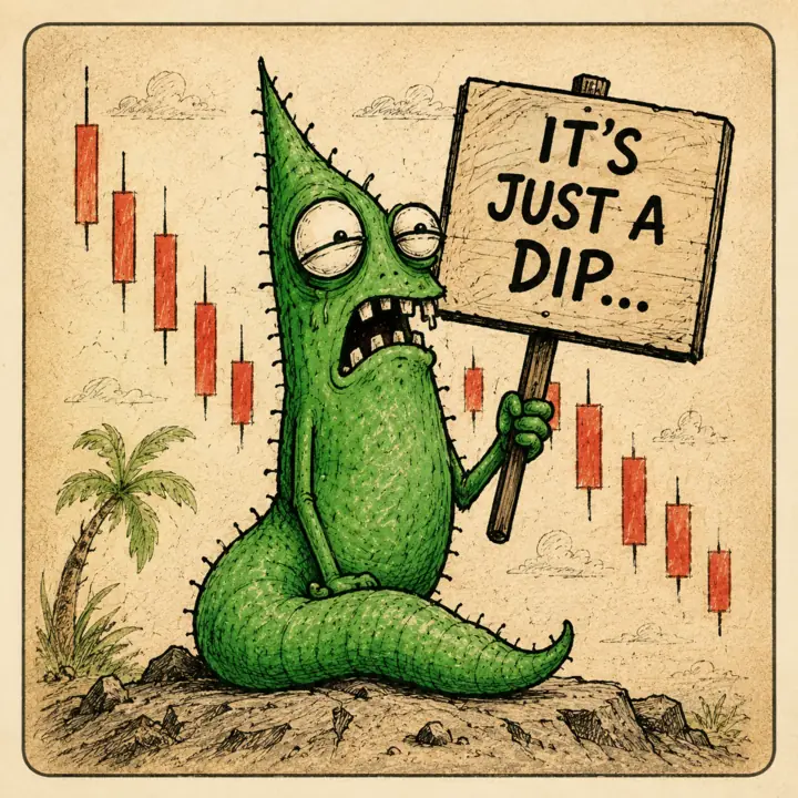 Wick holding a sign: It’s just a dip…